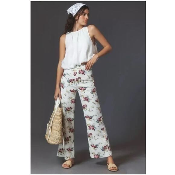 NEW! Rolla's 'Sailor' High-Rise Crop Wide-Leg Jeans in FLORAL (25) - Picture 1 of 5